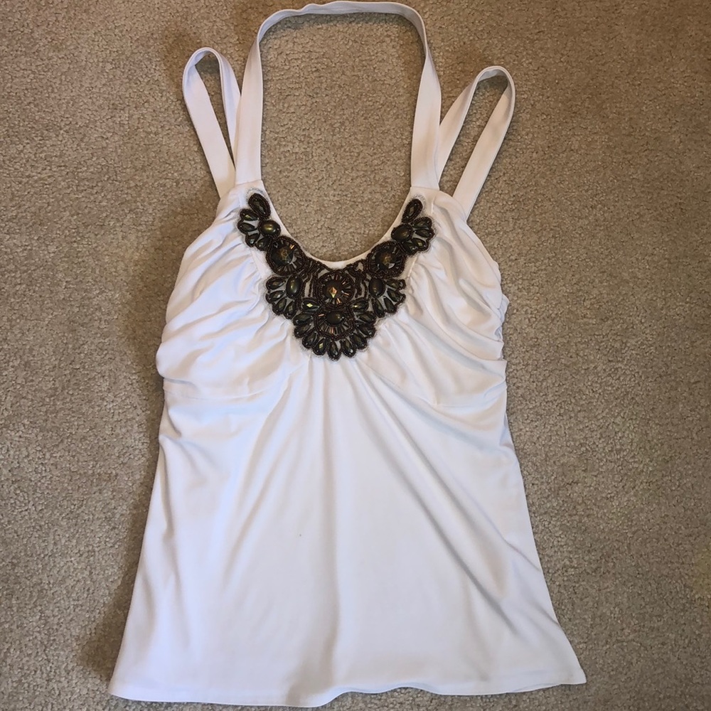 Formal tank top with decorative beading